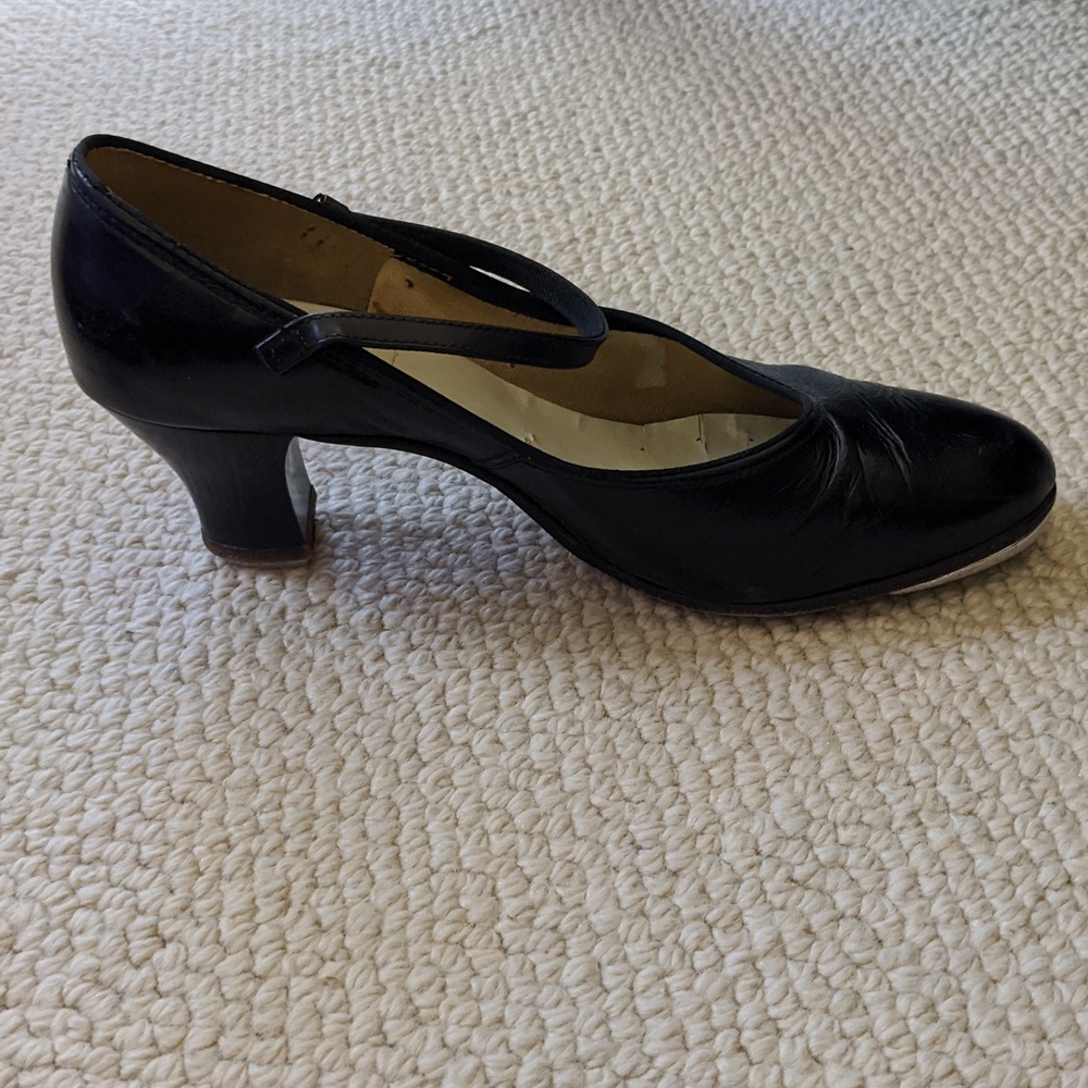 Sz 8 Tap Shoes, Black, Jingle Taps - Picture 2 of 8
